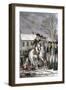 Hessian Commander Rahl Mortally Wounded during the American Attack on Trenton, c.1776-null-Framed Giclee Print