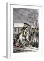 Hessian Commander Rahl Mortally Wounded during the American Attack on Trenton, c.1776-null-Framed Giclee Print