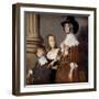 Hester Tradescant and Her Stepchildren, John and Frances, C. 1644-null-Framed Giclee Print