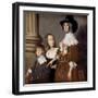 Hester Tradescant and Her Stepchildren, John and Frances, C. 1644-null-Framed Giclee Print