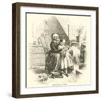 Hetty Learning to Knit-null-Framed Giclee Print