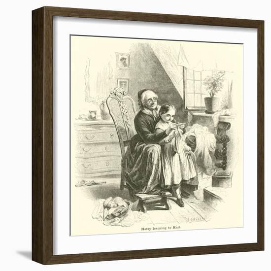 Hetty Learning to Knit-null-Framed Giclee Print