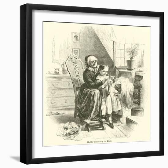 Hetty Learning to Knit-null-Framed Giclee Print