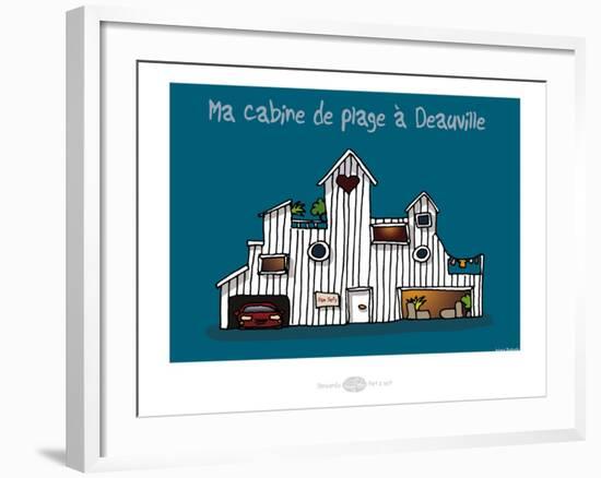 Heula. Cabine de plage à Deauville-Sylvain Bichicchi-Framed Art Print