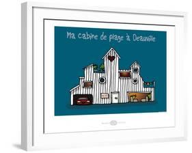 Heula. Cabine de plage à Deauville-Sylvain Bichicchi-Framed Art Print