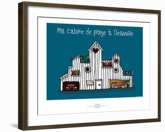 Heula. Cabine de plage à Deauville-Sylvain Bichicchi-Framed Art Print