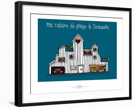 Heula. Cabine de plage à Deauville-Sylvain Bichicchi-Framed Art Print