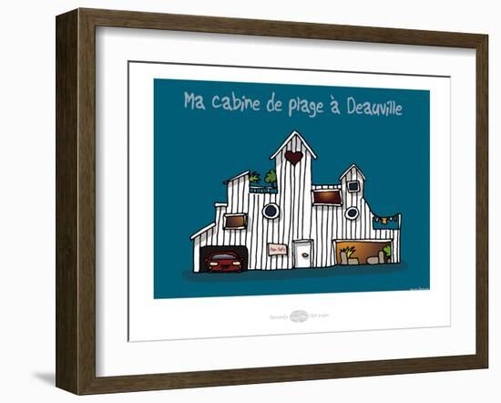 Heula. Cabine de plage à Deauville-Sylvain Bichicchi-Framed Art Print