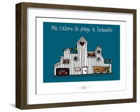 Heula. Cabine de plage à Deauville-Sylvain Bichicchi-Framed Art Print