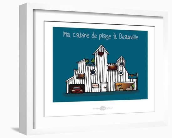 Heula. Cabine de plage à Deauville-Sylvain Bichicchi-Framed Art Print