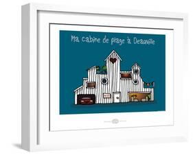 Heula. Cabine de plage à Deauville-Sylvain Bichicchi-Framed Art Print