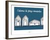 Heula. Cabines de plages normandes-Sylvain Bichicchi-Framed Art Print