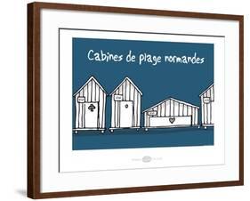 Heula. Cabines de plages normandes-Sylvain Bichicchi-Framed Art Print