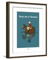 Heula. Kayak-polo normand-Sylvain Bichicchi-Framed Art Print