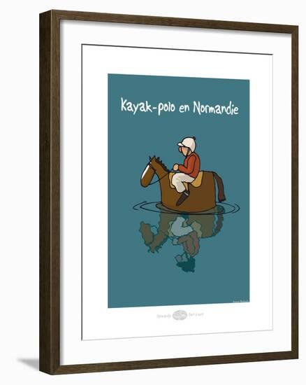 Heula. Kayak-polo normand-Sylvain Bichicchi-Framed Art Print