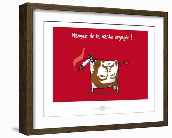 Heula. La vache engagée-Sylvain Bichicchi-Framed Art Print
