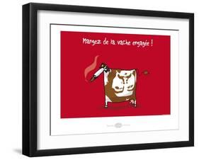 Heula. La vache engagée-Sylvain Bichicchi-Framed Art Print