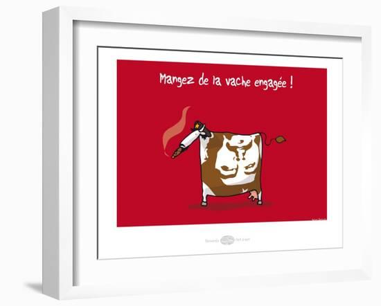 Heula. La vache engagée-Sylvain Bichicchi-Framed Art Print