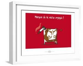 Heula. La vache engagée-Sylvain Bichicchi-Framed Art Print