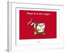 Heula. La vache engagée-Sylvain Bichicchi-Framed Art Print