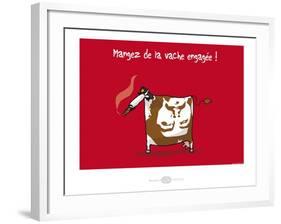 Heula. La vache engagée-Sylvain Bichicchi-Framed Art Print