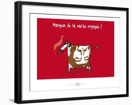Heula. La vache engagée-Sylvain Bichicchi-Framed Art Print