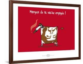 Heula. La vache engagée-Sylvain Bichicchi-Framed Art Print