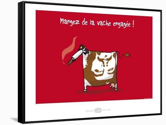 Heula. La vache engagée-Sylvain Bichicchi-Framed Stretched Canvas