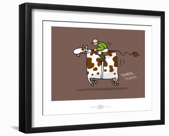 Heula.La vache qui galope-Sylvain Bichicchi-Framed Art Print