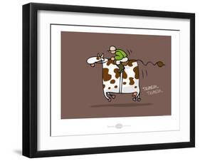 Heula.La vache qui galope-Sylvain Bichicchi-Framed Art Print