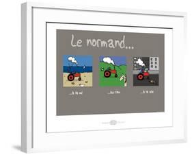 Heula. Le Normand sur son tracteur-Sylvain Bichicchi-Framed Art Print