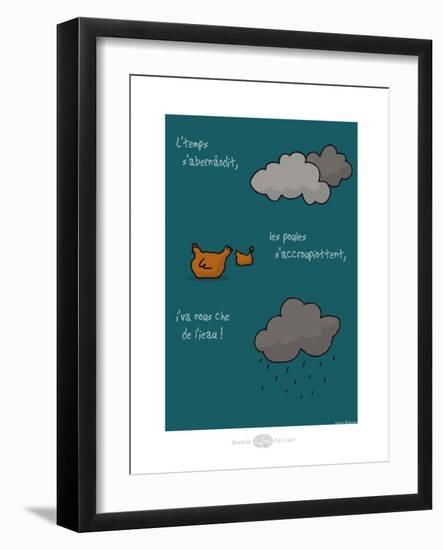 Heula. Les poules s'accroupiottent-Sylvain Bichicchi-Framed Art Print