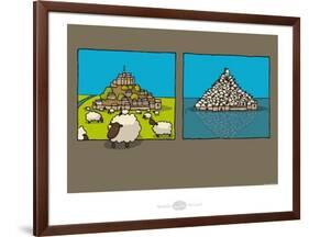 Heula. Marée, marée basse au Mont Saint-Michel-Sylvain Bichicchi-Framed Art Print