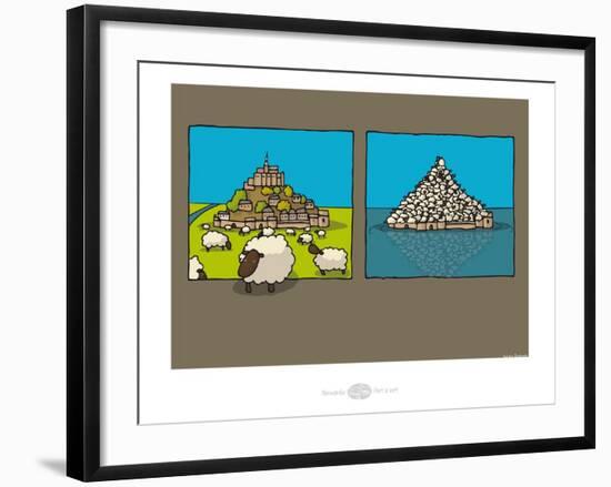 Heula. Marée, marée basse au Mont Saint-Michel-Sylvain Bichicchi-Framed Art Print