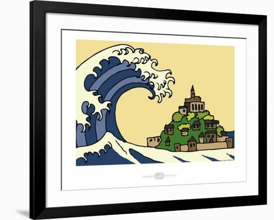 Heula. Okusaï au Mont Saint-Michel-Sylvain Bichicchi-Framed Art Print