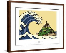 Heula. Okusaï au Mont Saint-Michel-Sylvain Bichicchi-Framed Art Print