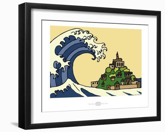 Heula. Okusaï au Mont Saint-Michel-Sylvain Bichicchi-Framed Art Print