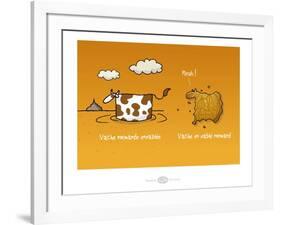 Heula. Vache ensablée-Sylvain Bichicchi-Framed Art Print