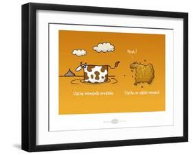 Heula. Vache ensablée-Sylvain Bichicchi-Framed Art Print