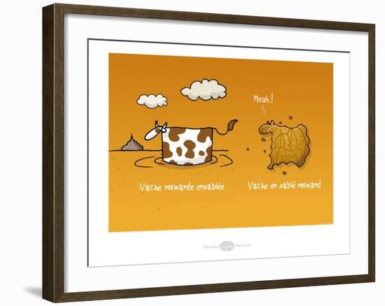 Heula. Vache ensablée-Sylvain Bichicchi-Framed Art Print