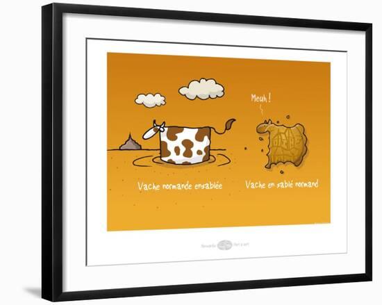 Heula. Vache ensablée-Sylvain Bichicchi-Framed Art Print