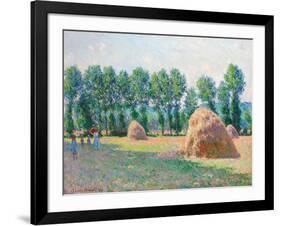 Heuschober in Giverny (Les Meules à Giverny). 1885-Claude Monet-Framed Giclee Print