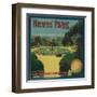 Hewe's Park Orange Label - El Modena, CA-Lantern Press-Framed Art Print