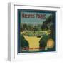 Hewe's Park Orange Label - El Modena, CA-Lantern Press-Framed Art Print