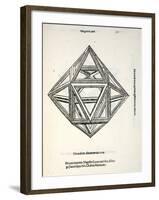 Hexaedron Elevatum Vacuum, Illustration from 'Divina Proportione' by Luca Pacioli (C.1445-1517),…-Leonardo da Vinci-Framed Giclee Print