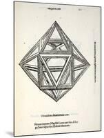 Hexaedron Elevatum Vacuum, Illustration from 'Divina Proportione' by Luca Pacioli (C.1445-1517),…-Leonardo da Vinci-Mounted Giclee Print