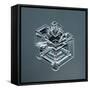Hexagonal Plate Snowflake-null-Framed Stretched Canvas