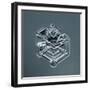 Hexagonal Plate Snowflake-null-Framed Giclee Print