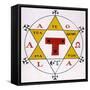 Hexagram of Solomon-null-Framed Stretched Canvas
