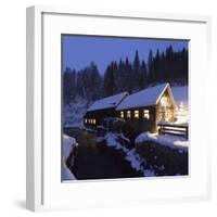 Hexenlochmühle in winter, Black Forest, Baden-Wurttemberg, Germany-Markus Lange-Framed Photographic Print
